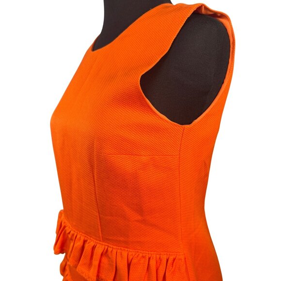 Erin Fetherston Womens Size 4 Orange Ruffled Sleeveless Cascading Back Zip - Picture 5 of 9